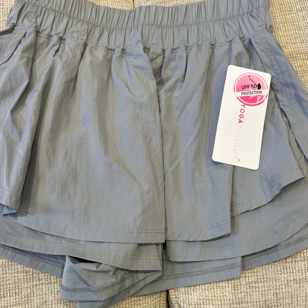 Yogalicious Gray Skorts with Built-in Compression Shorts